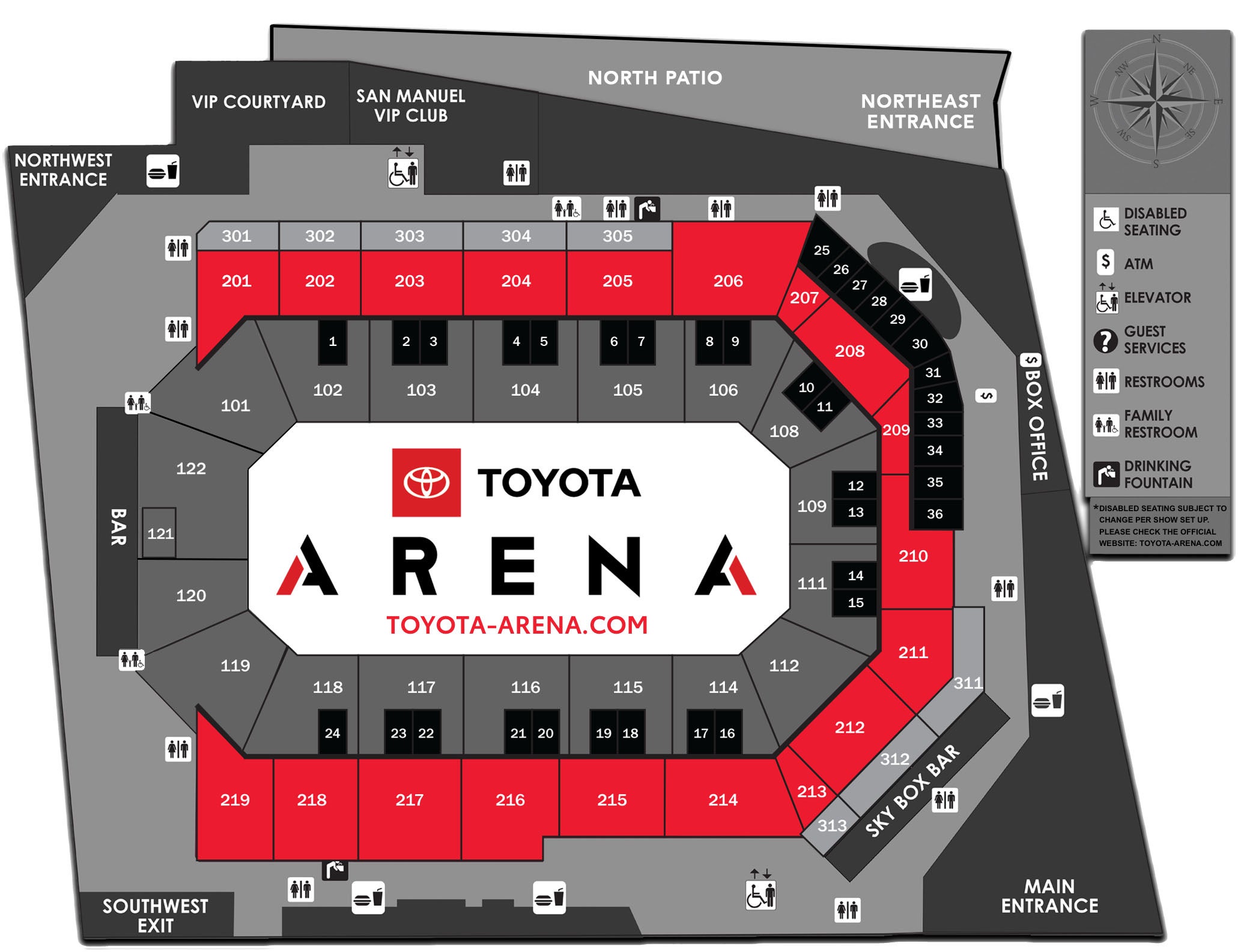 Seating Charts | Toyota Arena
